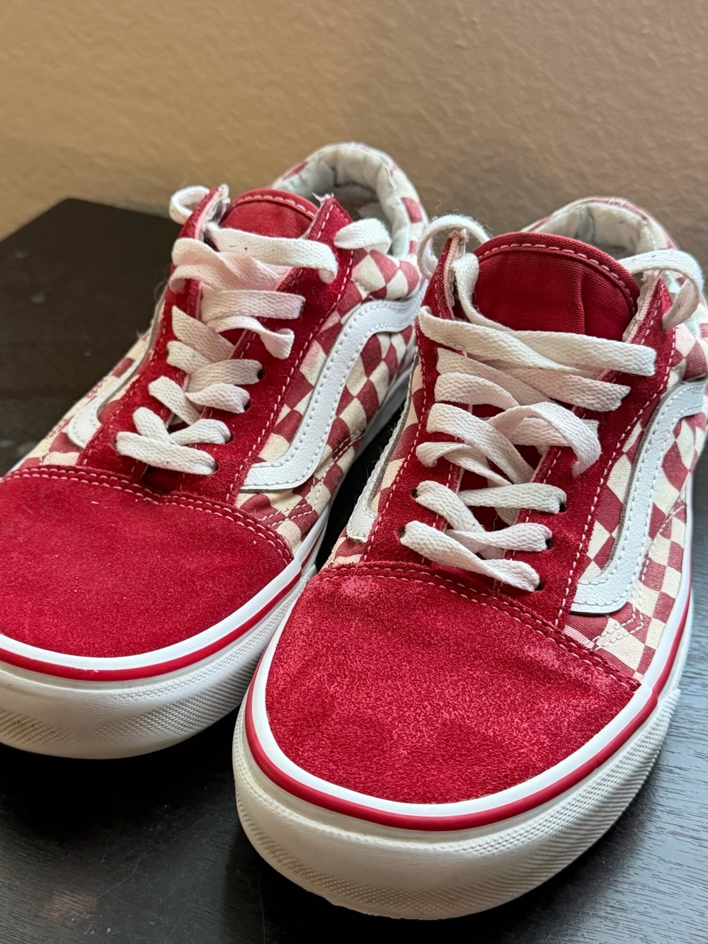 Red Checkerboard Skate Sneakers Vans